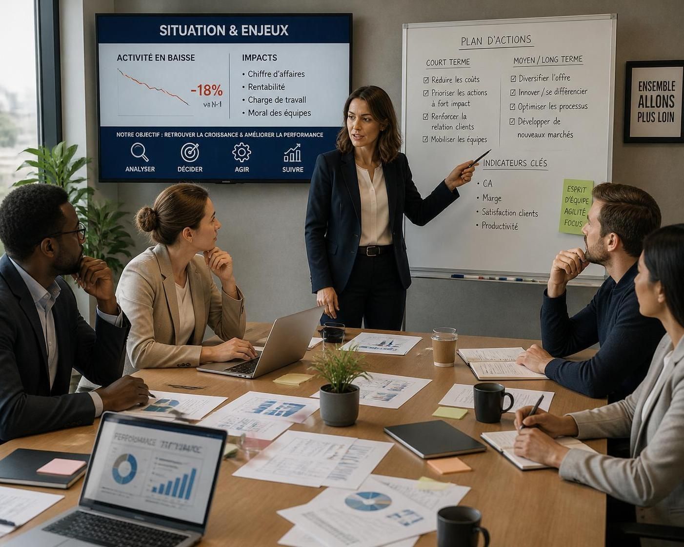 découvrez des stratégies efficaces pour maintenir la performance de votre entreprise face à une baisse d’activité et assurer sa pérennité.