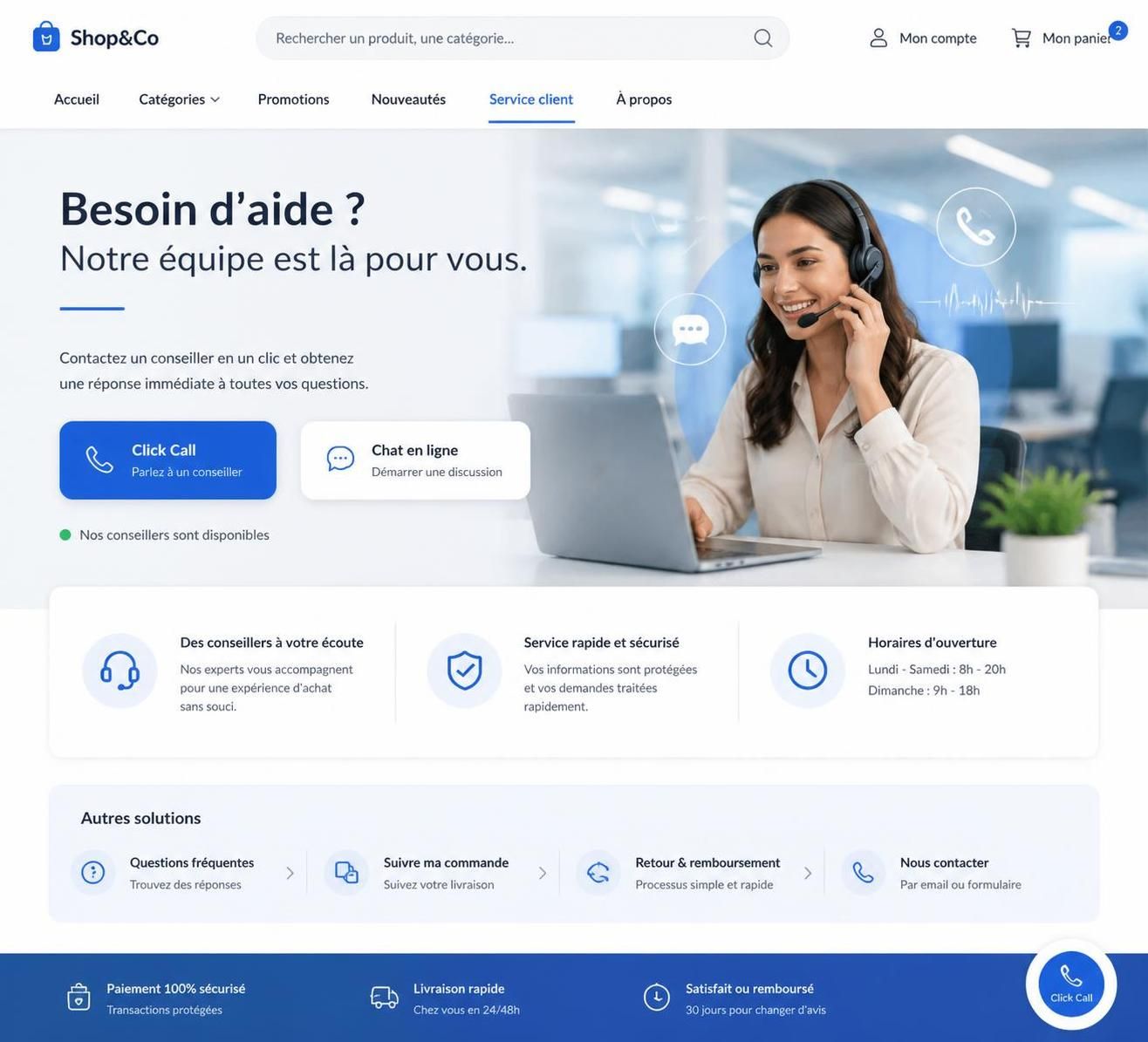 découvrez comment la fonctionnalité click to call transforme le service client en ligne en offrant une communication rapide, directe et efficace entre entreprises et clients.
